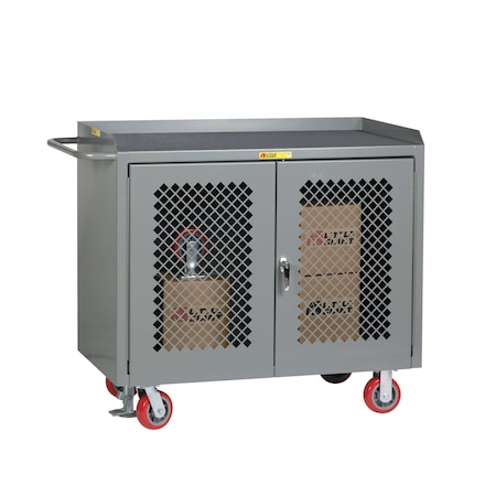 Little Giant Mobile Bench Cabinets, Clearview Doors, 36"W, Vinyl Mat MMP2D-2436-FL